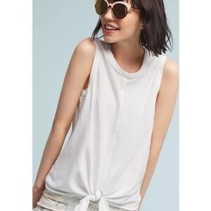 Wilt Waist Tie Tank Women S Relaxed Fit Raw Hem Cotton Tee White Made In USA